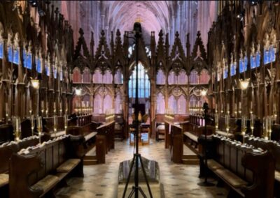 Inside Winchester Cathedral after Trinity Winchester Evensong has taken place